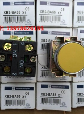 XB2-BA55 黄色自复位按钮 一开一闭 银点铜件 高品质