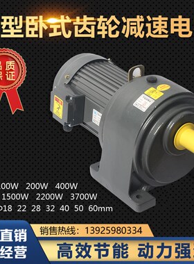 齿轮减速电机三相380V卧式200w400W750W1500W变频调速立式电动机