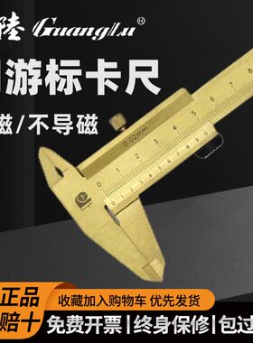 桂林广陆防磁整体铜游标卡尺0-150-200mm 不导磁高铁电机防强磁