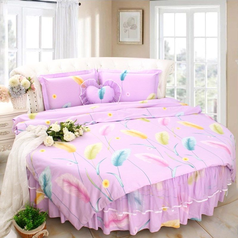 浅紫色秋日私语全棉圆床床品四件套纯棉圆床单圆被套圆形床套件2m,童装/婴儿装/亲子装,泳帽,淘宝优惠券,粉丝福利购,淘宝优惠卷