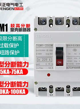 天正电气空气开关塑壳断路器TGM1-63 125 400A3PM型H型高分断