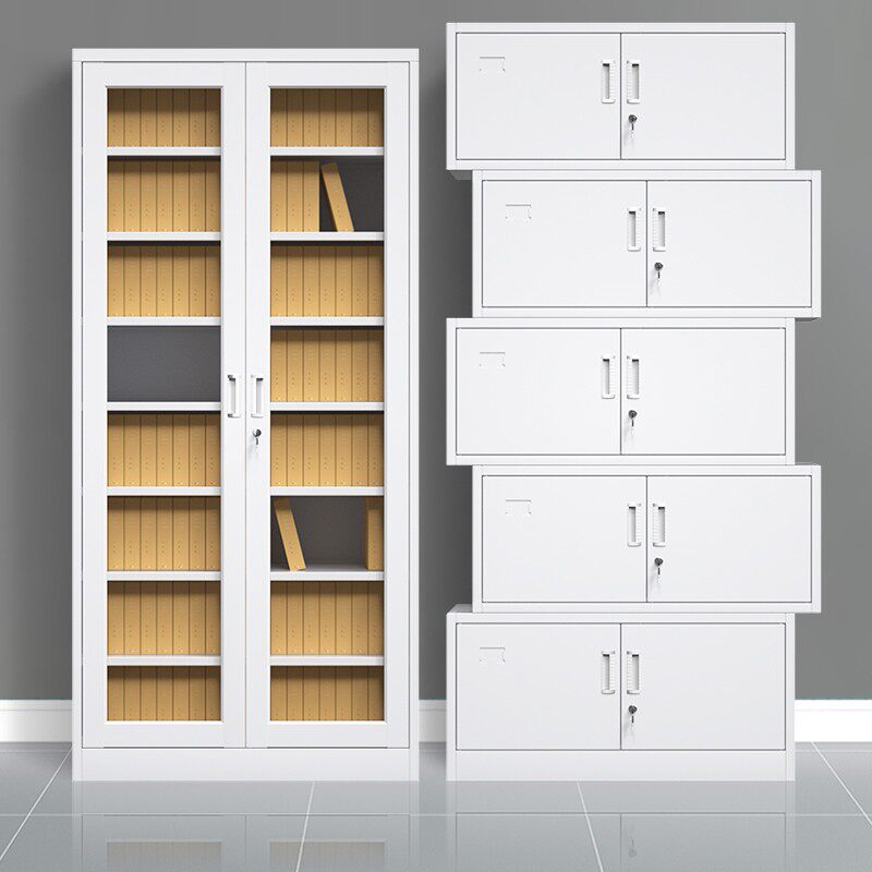 分体五节档案柜通体铁皮柜文件柜资料柜带锁储物顶柜财务凭证柜子