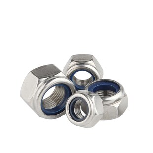 304不锈钢GB T889.1非金属嵌件六角锁紧螺母1型A2316A4M6M8M10M12