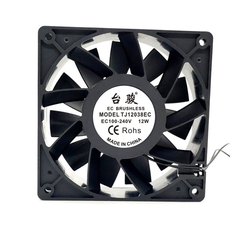 12038 12CM/厘米 EC风机 AC110V-240V宽电压通用机箱机柜散热风扇