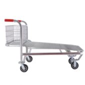 甄选平板理货车超市仓库手推车载重800k带刹车轮工业搬运车仓储手