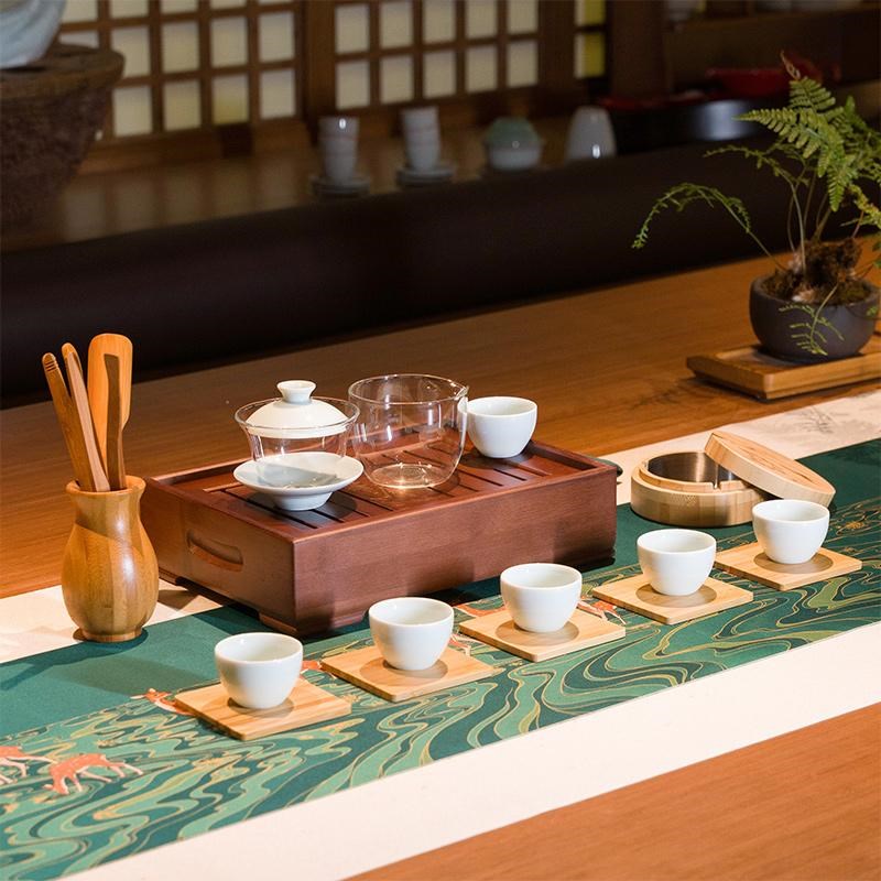 祥福玻璃茶具套装家用茶杯办公室功夫茶具泡茶壶简约小茶台茶道