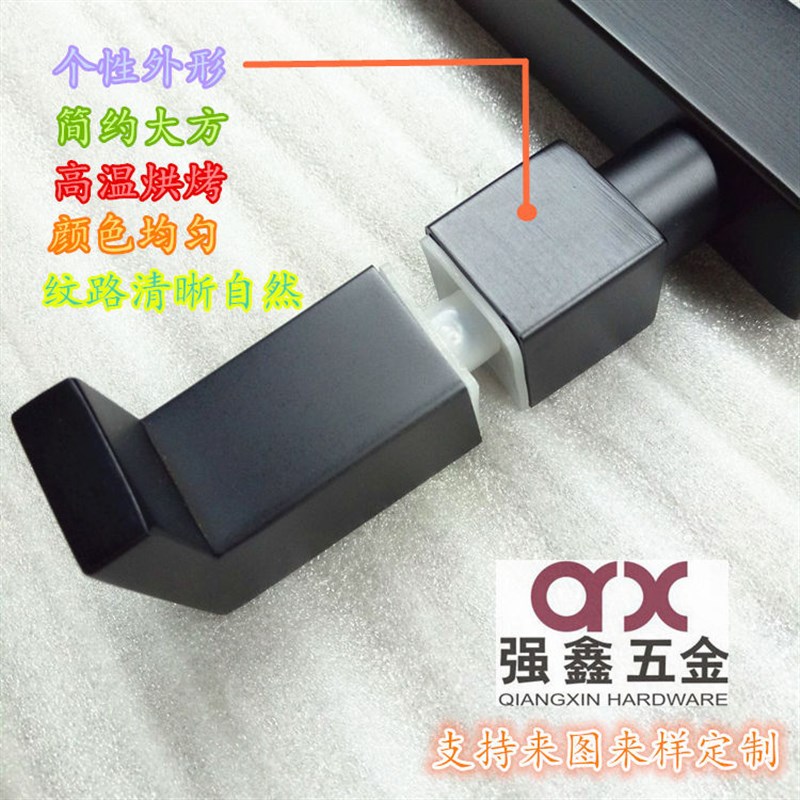 黑色不锈钢拉手 中式长条方形卫生间淋浴房玻璃门把手直供