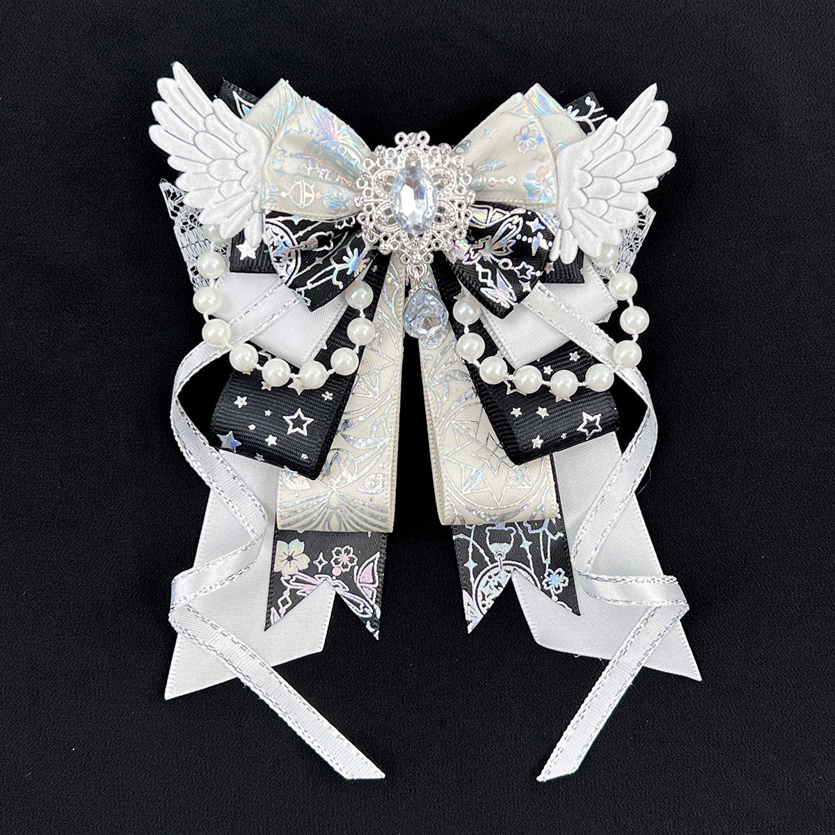 thumbnail for Gu Mei bow finished product ins style cheering fan pain bag decoration DIY tie bag material hair accessories pin pendant in stock