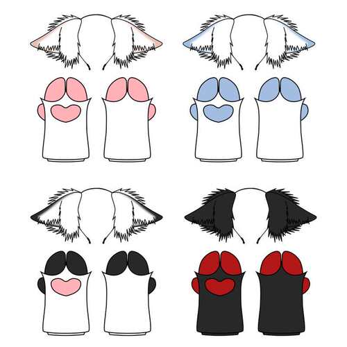 萌系可爱毛绒爪子兽装fursuit网红表演cos道具furry小羊兽爪手套
