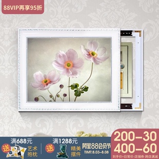 电表箱装饰画花可推拉网线盒配电箱遮挡装挂画客T厅壁画有框开关