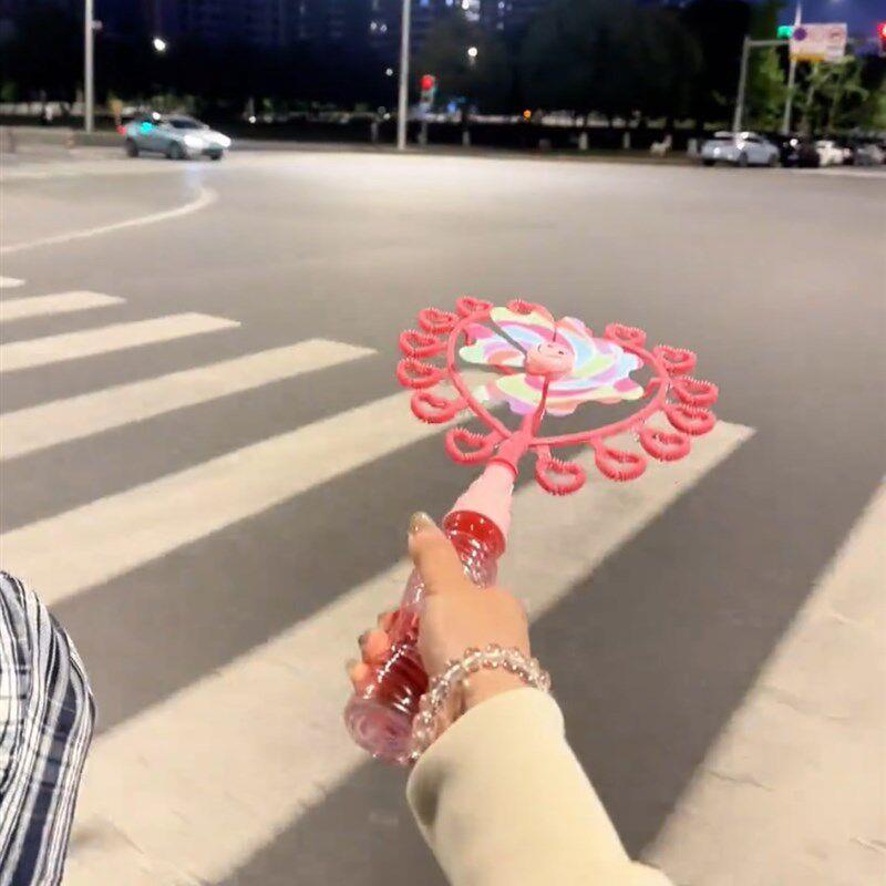 童MetvQcak风车泡泡机网水补充液泡泡器红手动手持泡泡枪儿棒器吹