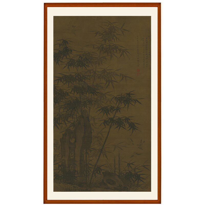 吕端俊竹雀图客厅卧m室挂画国画装饰画花鸟画非纯手绘竖版字画卷