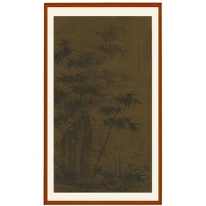 吕端俊竹雀图客厅卧m室挂画国画装饰画花鸟画非纯手绘竖版字画卷