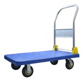 甄选明威平板手推车仓库拉货搬运物流静音小推车四轮重型工具折叠