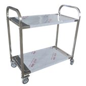 甄选不锈钢餐车 商用酒店餐厅双层三层收碗车四轮可移动送餐车手