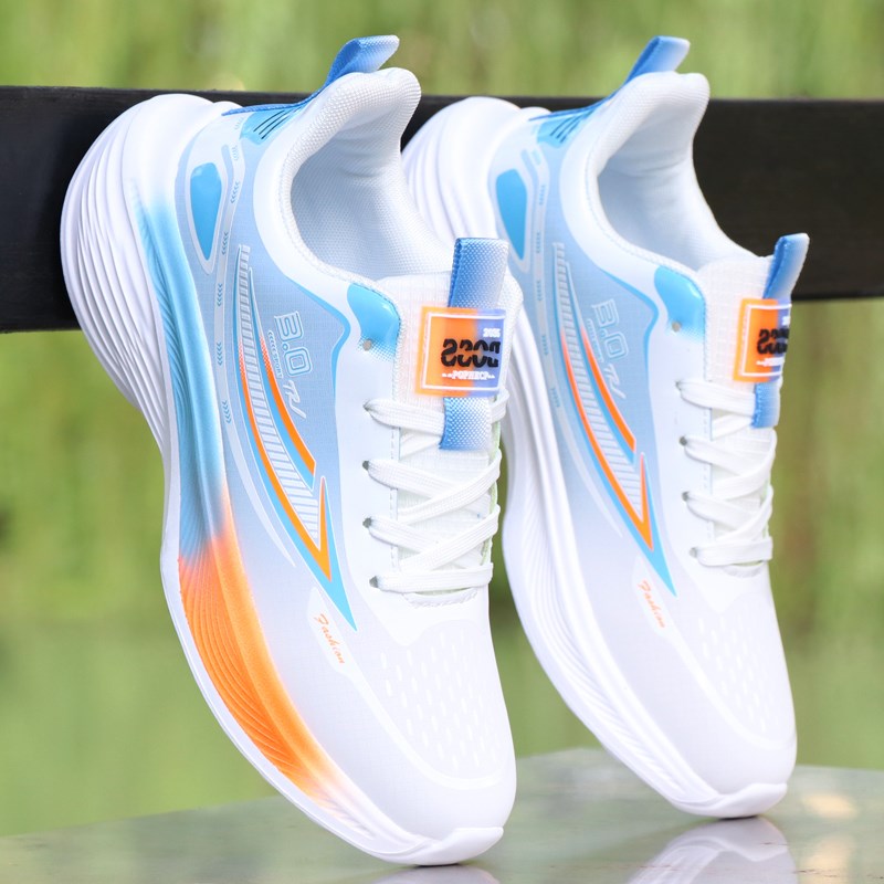 鞋子男春季新款皮面防水运动鞋潮流百搭休闲老爹鞋软底防滑跑步鞋