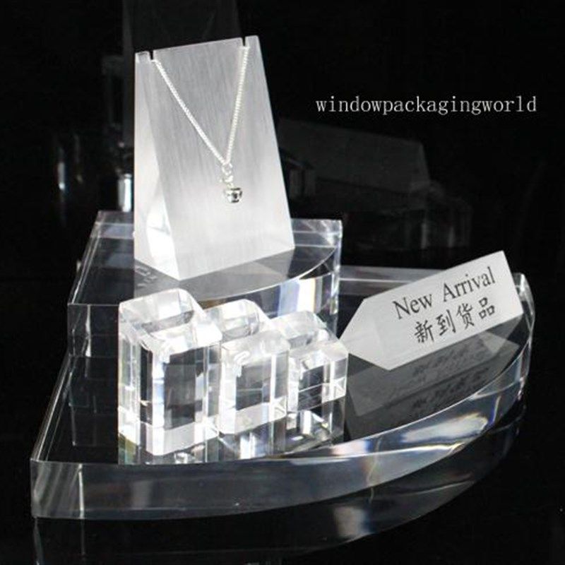 首饰架饰品展示架饰品架子透明亚克力扇形展示座珠宝玉器展示道具