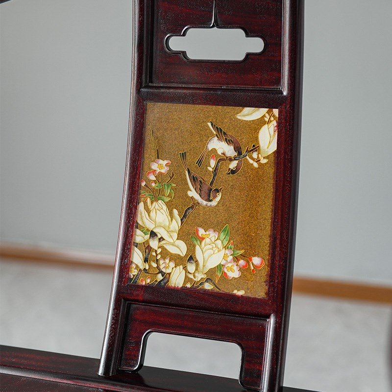 赞比亚紫檀圈椅三件套中式实木血檀仿古非洲小叶紫檀太师椅靠背椅