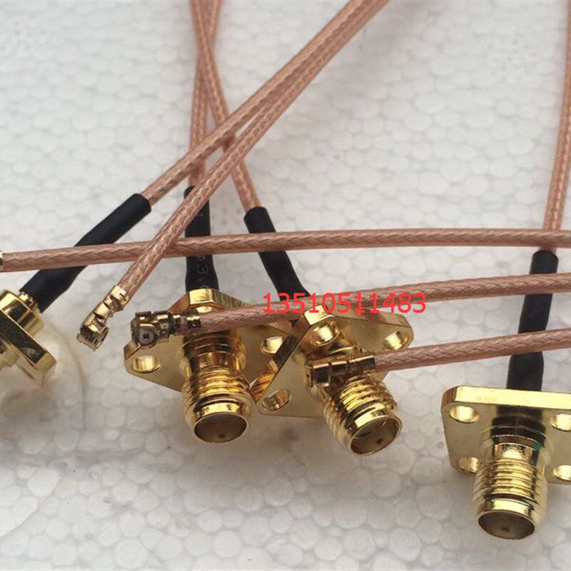 IPX/SMA-KKF射频AP跳线 UF.L IPX转SMA母带法兰RG178高频信号馈线