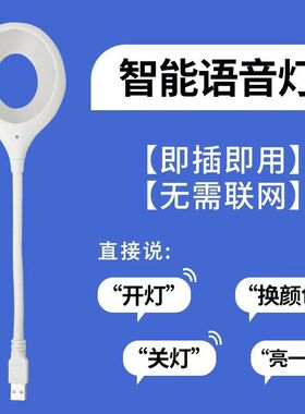 人工智能语音USB小夜灯可声控感应控制开关LED创意氛围小台灯家用