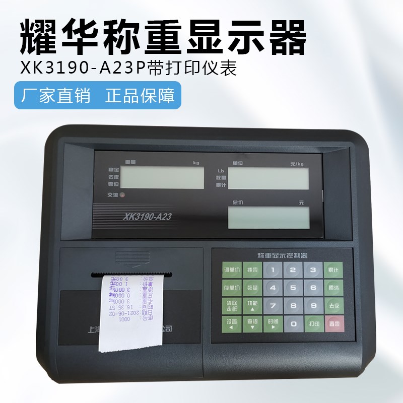 耀华XK3190-A23P称重仪表/落地台秤A23P仪表/计价打印电子秤仪表