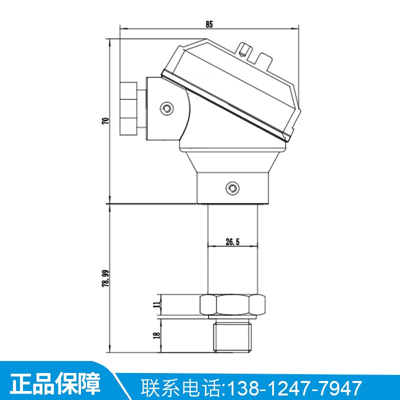 PCM300 铠装式压力变送器 铸铝接线盒4-20mA室外户外压力变送器