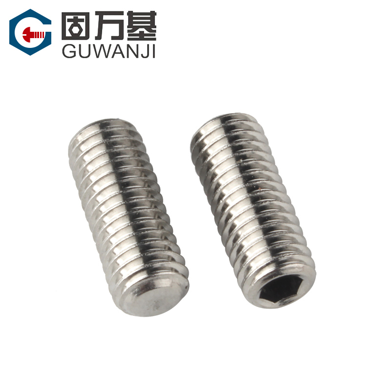 304不锈钢紧定螺丝平端机米止付顶丝内六角无头螺丝基米螺钉M6M8