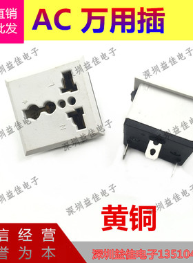 AC电源插座白色万用全铜插座配电箱电动车万能电源转换插座