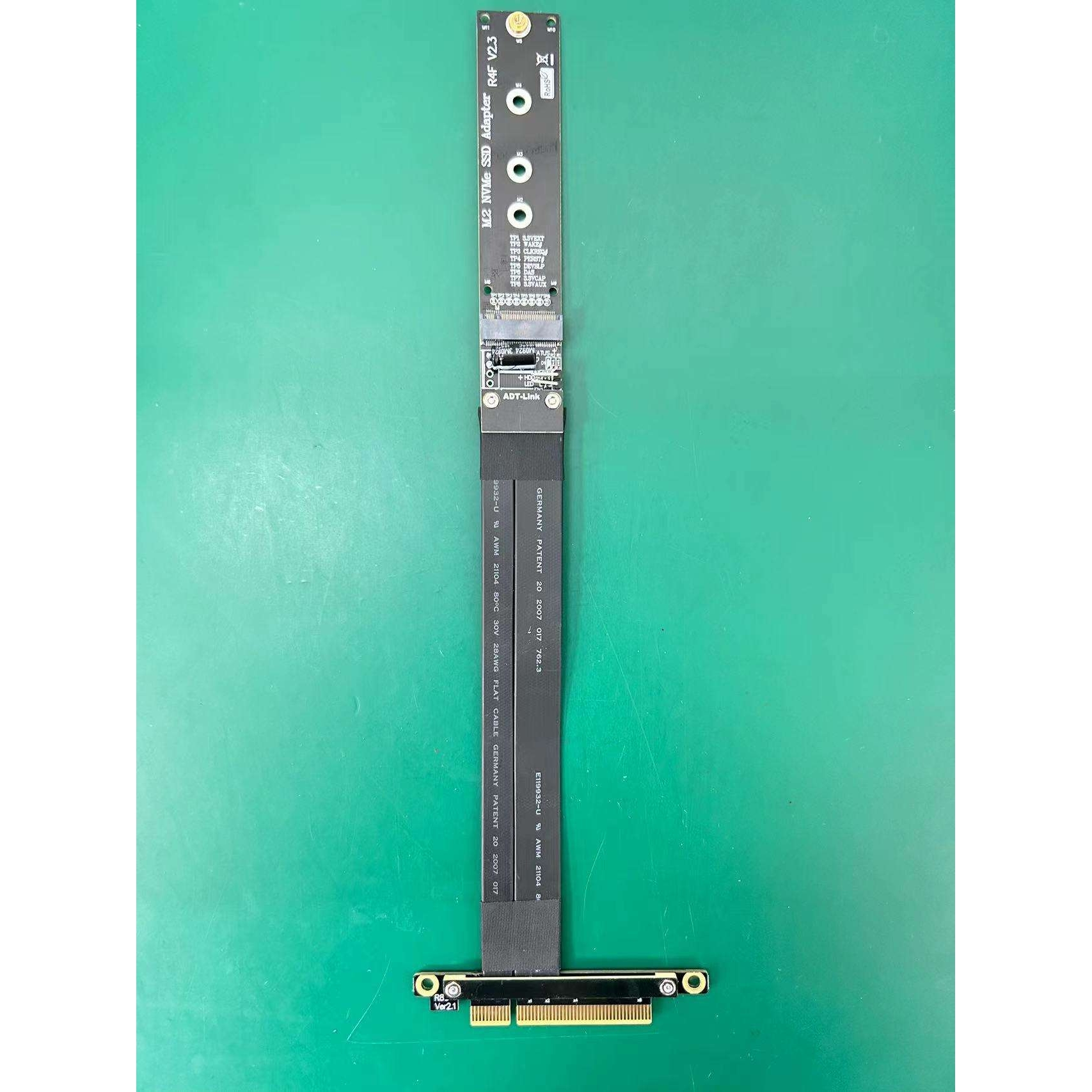 PCIe 8x 延长线 M.2 key-M NVMe SSD转接板卡 支持PCI-E3.0x8 ADT