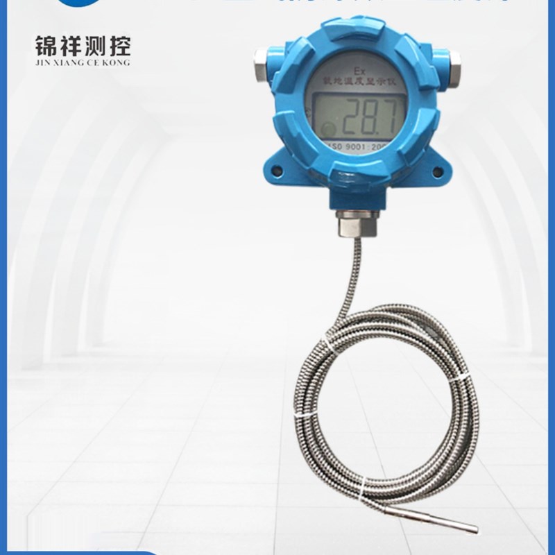 高精度挂壁式防爆就地显示数字数显温度计防水工业仪表投入线缆式