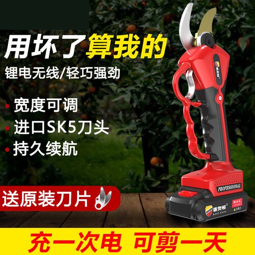 德国进口电动修枝剪果树充电式强力园林锂电剪刀粗枝剪树枝电剪子