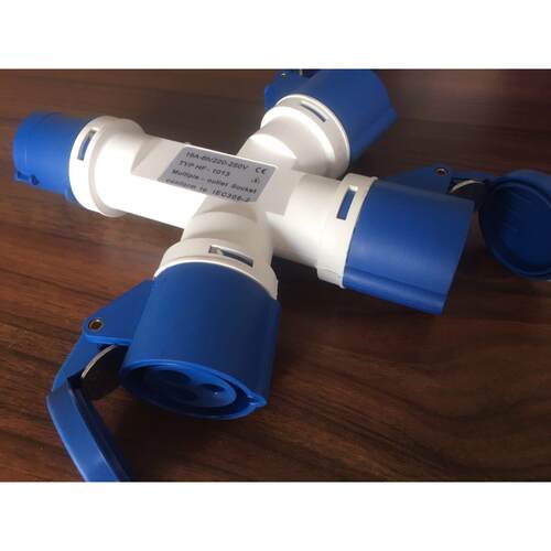 新款TYPE-1013 IP44防水工业插头插座16A分支器1分3 2P+E 220V 6H