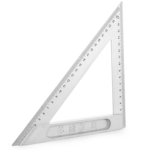 多威铝合金三角尺 多功能三角板45角尺拐尺木工钢板尺 测量靠尺