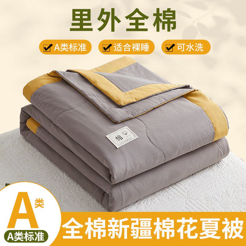 A类全棉夏e被夏凉被空调被夏天棉花薄被子夏季可机洗春秋棉被