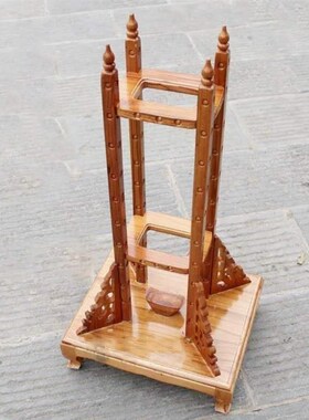 木雕桃木剑剑架剑托刀架大号立式实木剑架子剑座摆件底座横式剑托