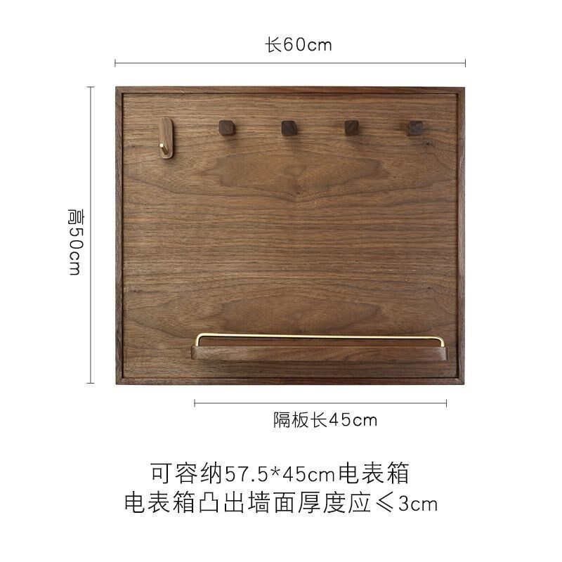 黑胡桃木电表箱遮挡弱电闸开关置C物架中式电闸箱配电箱遮丑装饰