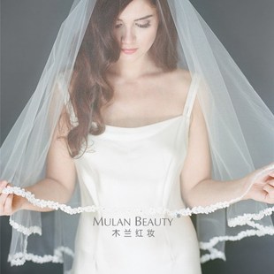 头纱2020新款 头纱水溶蕾丝花边婚纱礼服超长头纱结婚头 新娘韩式