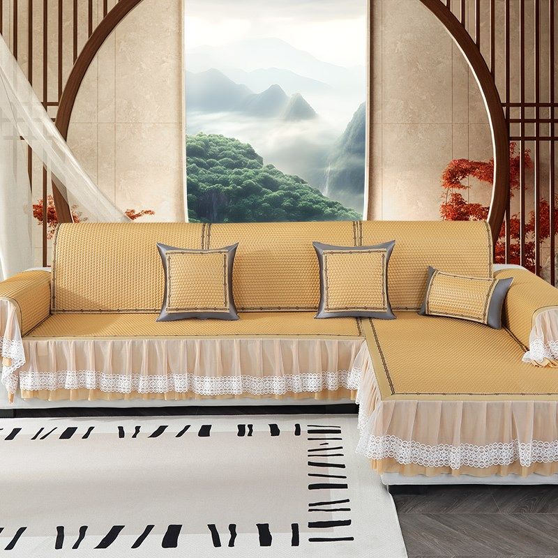 冰藤夏天沙发凉席坐垫子防滑沙发垫夏季沙J发套罩全包万能2024新