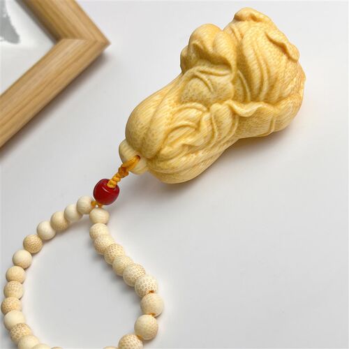 实心玉竹竹雕白菜带竹链配饰文玩手把件竹雕实心竹解压手把件