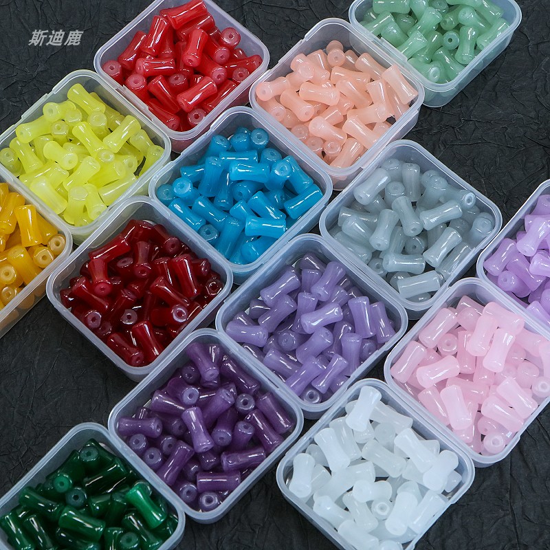 多色竹节形散珠DIY手工装饰珠