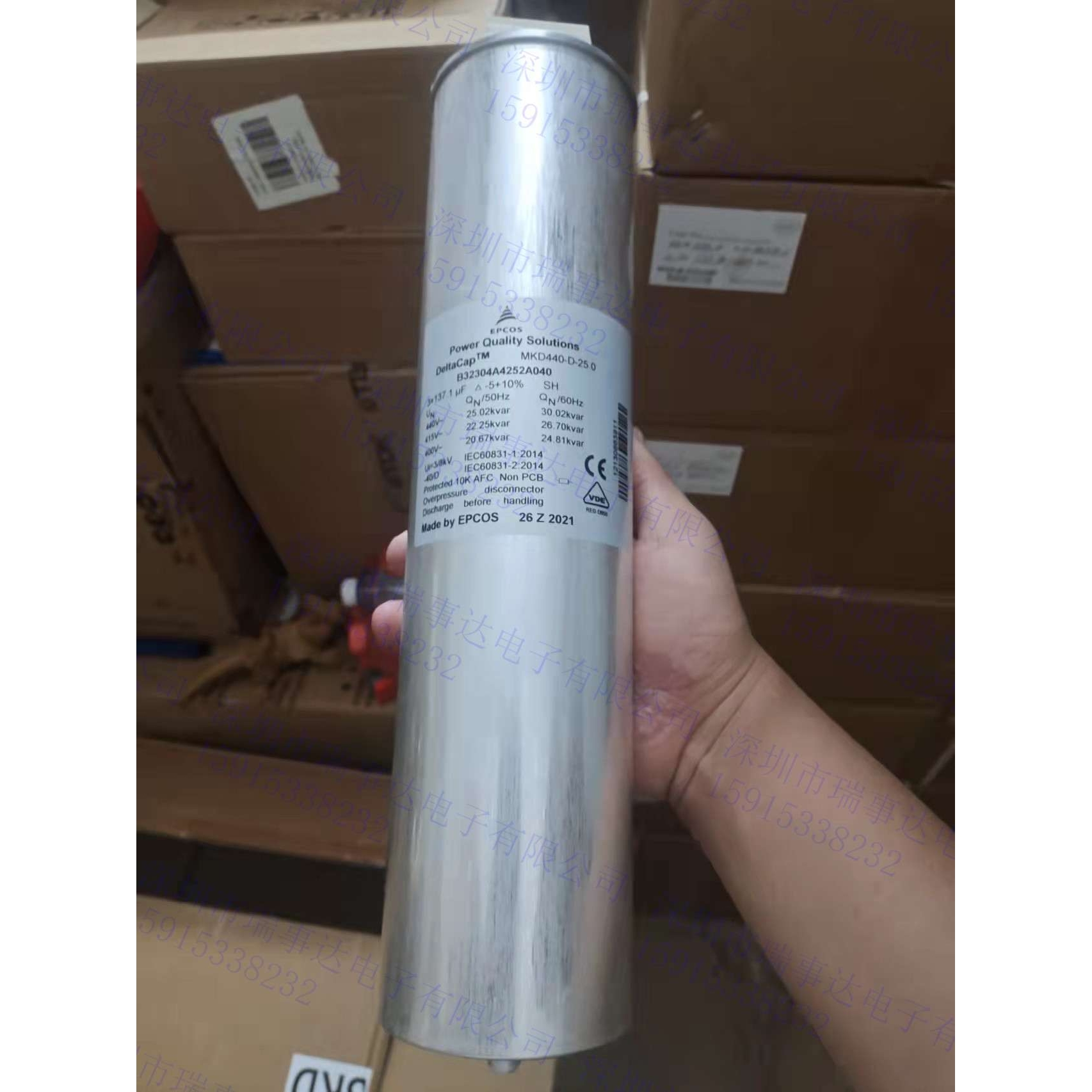 MKD525-D- 25.0-X 原装无功补偿电容器 B32305A5252B025