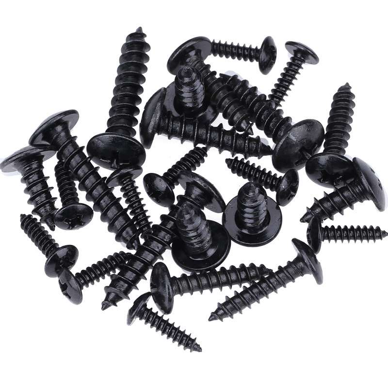 黑色304不锈钢十字伞头自攻螺钉M3M4M5M6镀黑色TA 大扁头自攻螺丝