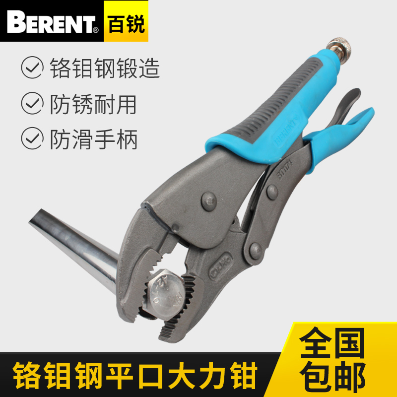 百锐 大力钳平口钳子大力省力钳平口钳子10寸夹持钳水管钳铬钼钢