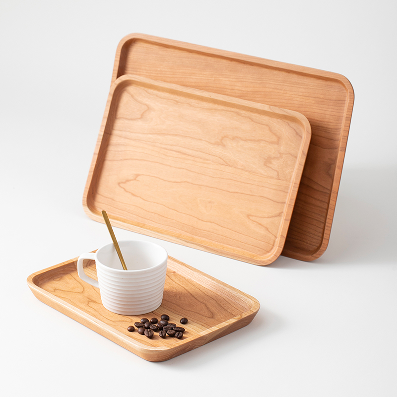 米立风物木质托盘长方形家用客厅放茶杯日式实木茶盘餐盘复古茶具