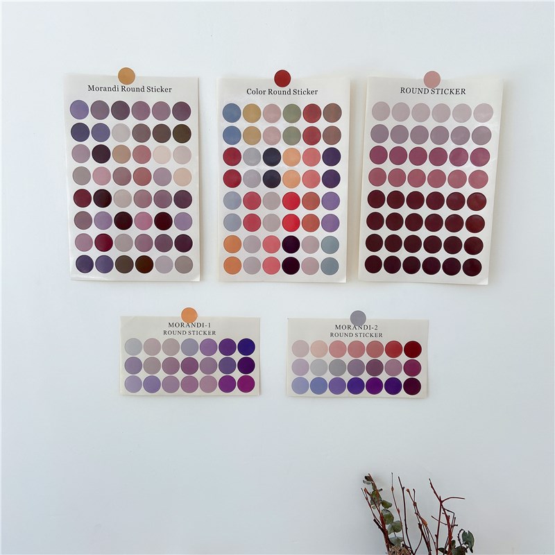 ins风圆点贴纸 彩色笑脸大地色封口贴手帐周边卡片贴纸照片贴墙贴