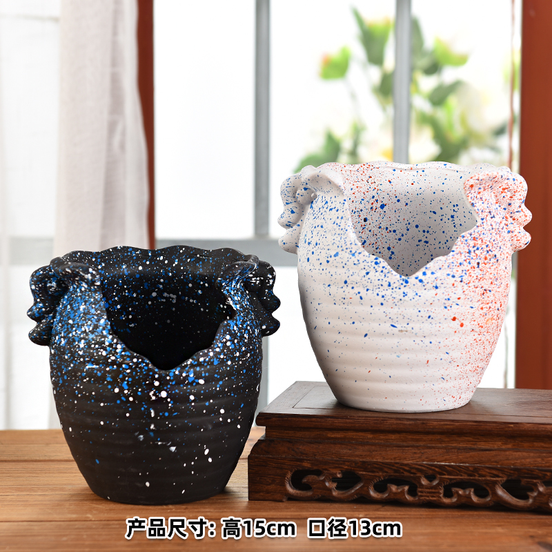 大口径多肉花盆陶瓷包邮特价清仓粗陶透气特大号肉肉植物组合老桩