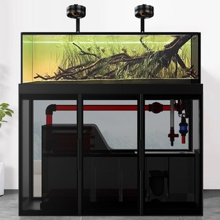 极窄溢流溪流缸鱼缸水族箱水草缸超白玻璃客厅底滤吉罗溪流兰寿缸