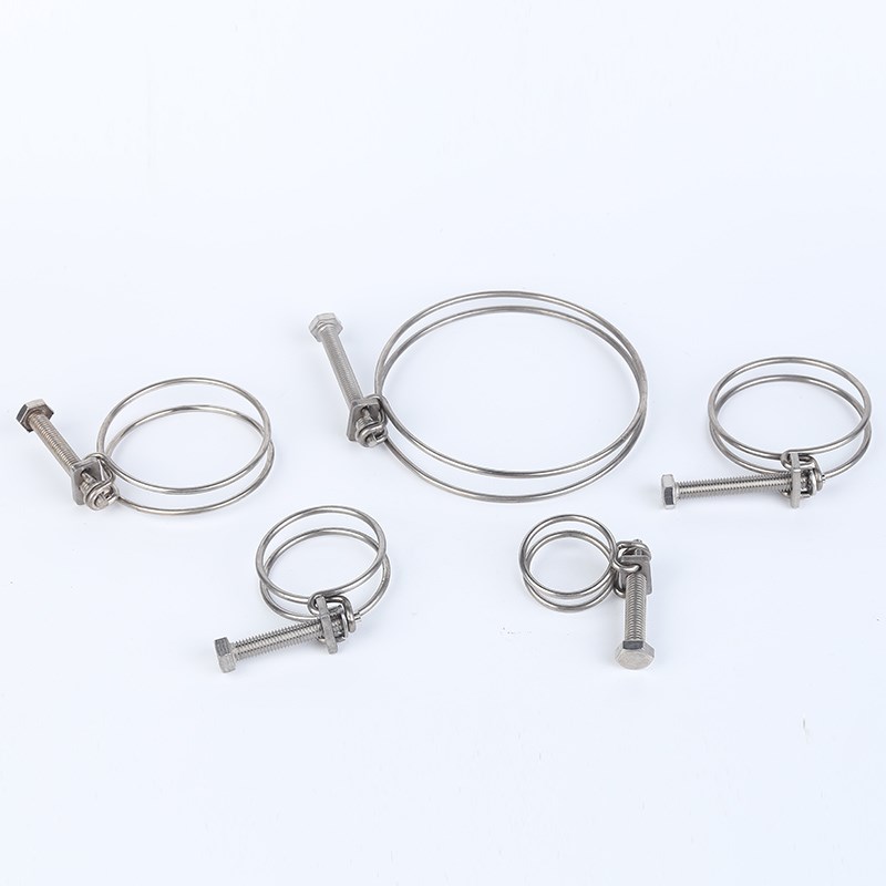 304不锈钢钢丝喉箍双钢丝喉箍强力橡胶管卡箍油管水抱箍管箍