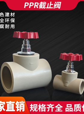 灰色PPR停止阀门水阀开关4分6分2寸热熔铜升降卡簧阀6375110大号