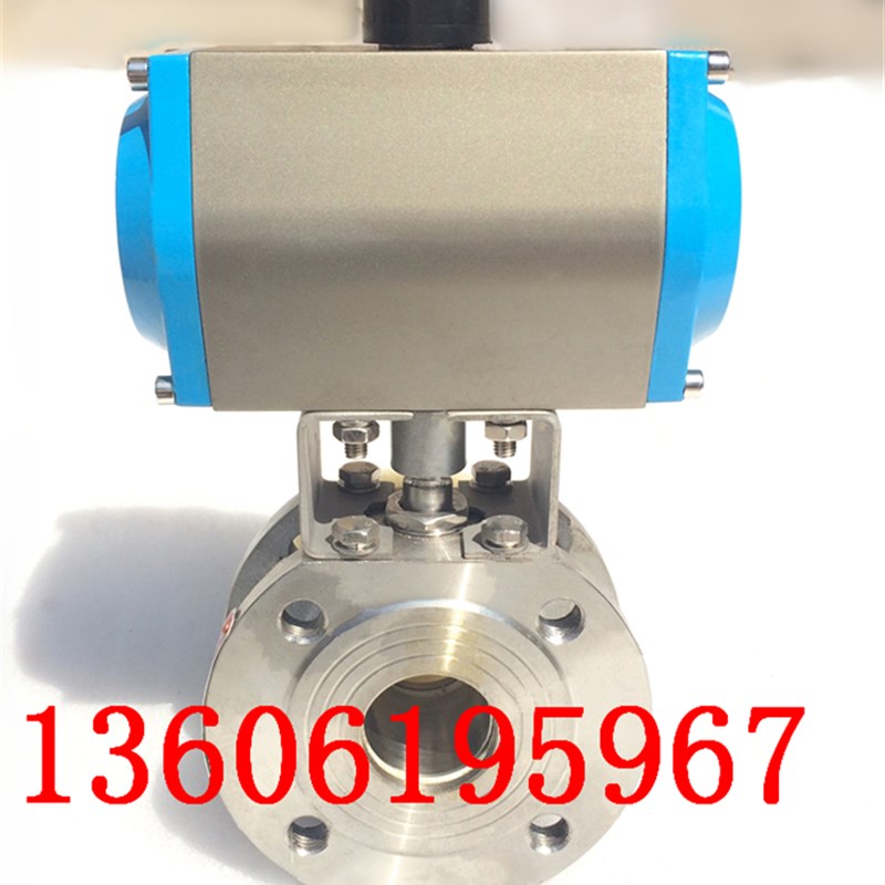 不锈钢意大利式超薄型法兰气动阀门Q671F-16P气动法兰对夹式球阀